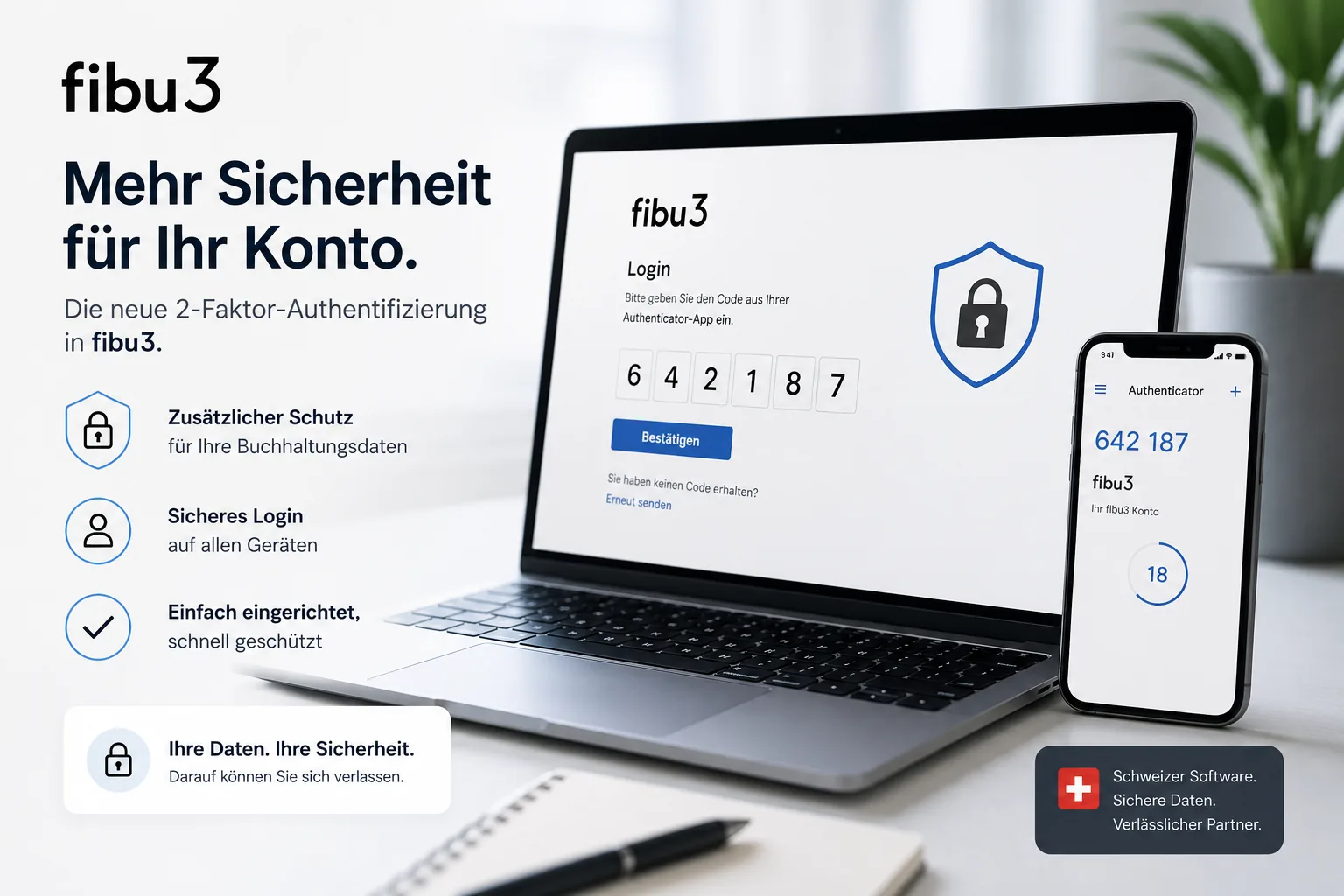 More security for your fibu3 account: new two-factor authentication