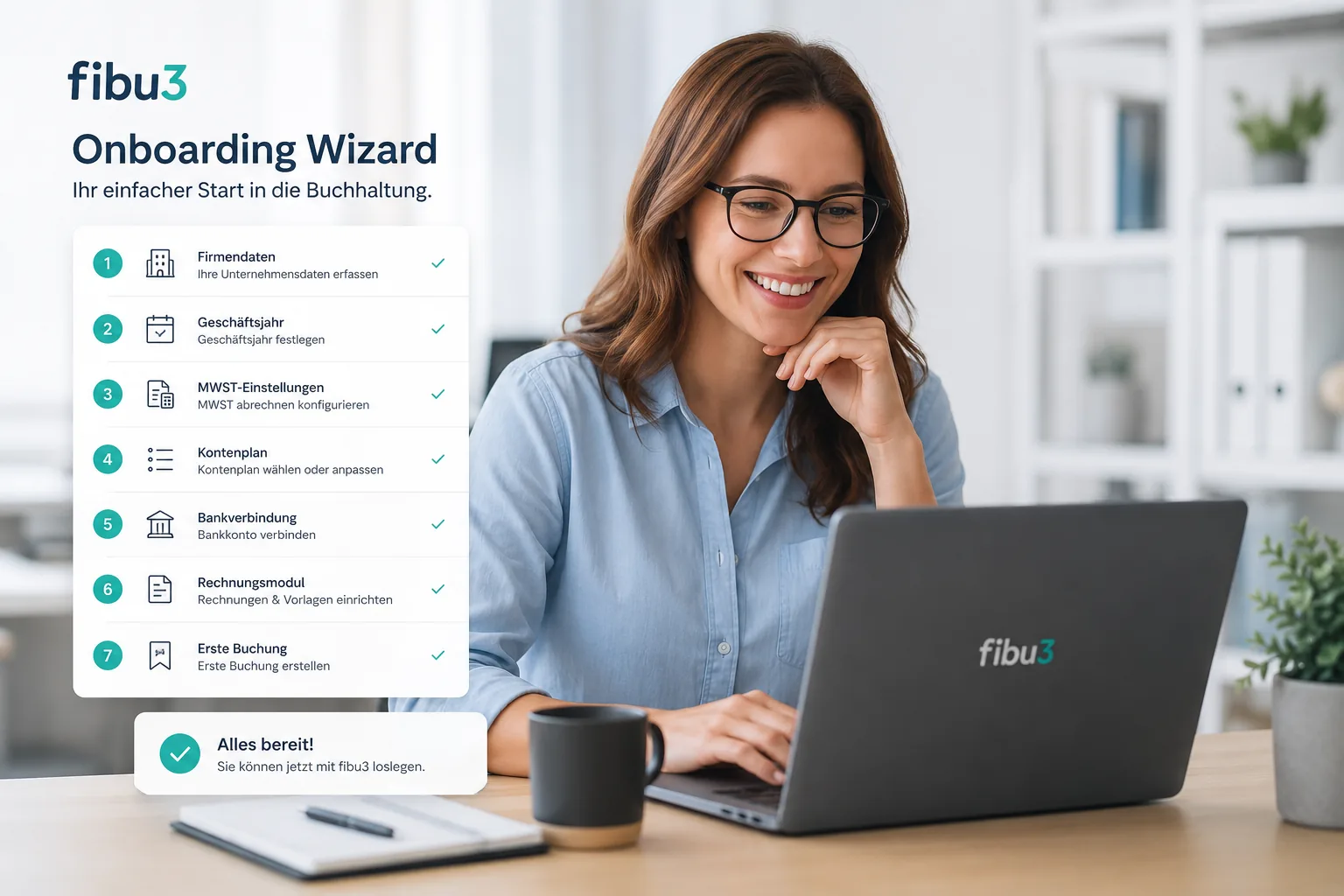 New fibu3 onboarding wizard: start accounting more easily